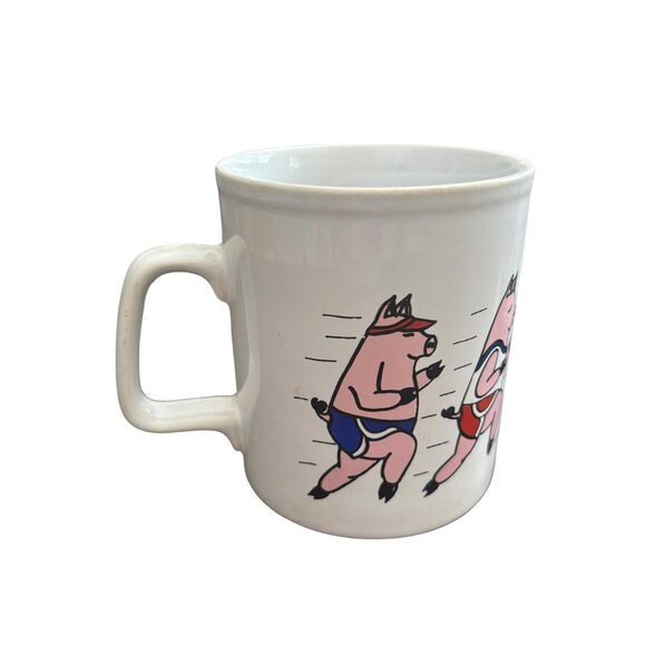 Pigathon Pig Coffee Mugs Set of 3 Vintage 1980's England 3.5" - Picture 2 of 16